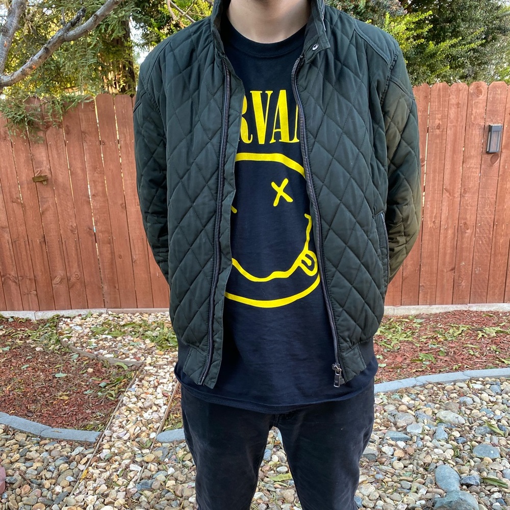 Zara Man Quilted Bomber Jacket